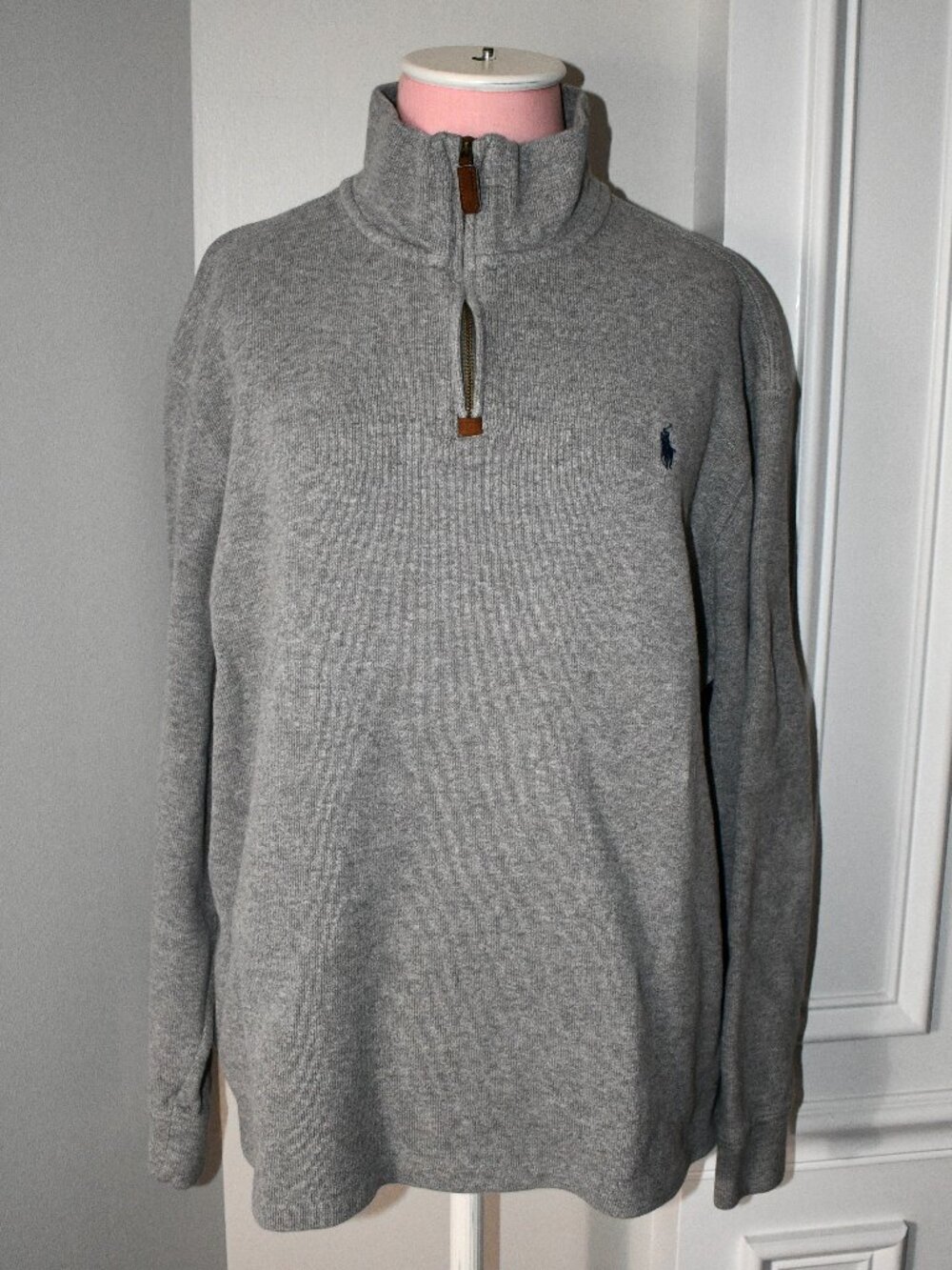 Polo Ralph Lauren Quarter Zip Pullover in Light Grey Size: XLarge Great Conditio